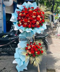 Kệ hoa chúc mừng shimmer mix tone đỏ - KH271